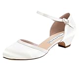 Duosheng & Elegant Brautschuhe Damen Tanzschuhe Runde Zehen Schnalle HC1621...