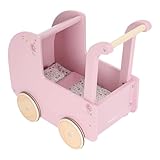 Little Dutch Puppenwagen Holzpuppenwagen inkl. Bettzeug Gummierte Räder - Soft Flowers...