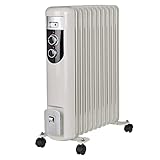 Montafox Ölradiator Elektroheizung 11 Rippen 2500 Watt 3 Heizstufen Elektrischer...