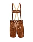 STEIGENHÖFER Kurze Trachten Lederhose für Herren mit passenden Trägern, echtes Premium...