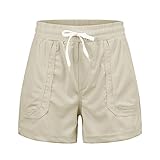 Damen Shorts Tragen Mesh Shorts Herren Sexy (Beige, XXL)