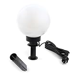 Wiltec Kugelleuchte Ø 20 cm mit Erdspieß, Gartenleuchte 40 W mit Kugellampe,...