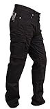 SGI-BIKE Herren Dupont™ Kevlar® Motorrad Jeans Hose Motorradjeans mit 4X Protektoren...