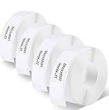 4 Rollen Etikettenband, 12 x 40 mm Thermodrucker-Klebeetiketten, Thermo-Etikettenband für...