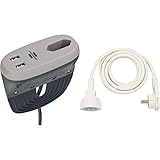 Brennenstuhl Estilo Sofa-Steckdose mit USB-Ladefunktion, anthrazit/grau &...