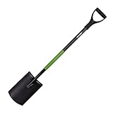 Mivos Runder Gärtnerspaten aus Gehärtetem Stahl - 110 cm - Gartenspaten mit Breite...
