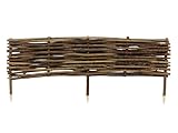 Beeteinfassung Größe 100x20 cm – Stekzaun aus Holz – Haselnuss Beetzaun zum...