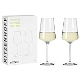 RITZENHOFF 6111006 Weißweinglas 400 ml - Serie Lichtweiss – 2 Stück im Geschenk-Set -...