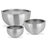 GSW 824019 THERMOSCHÜSSEL-Set mit Kunststoffdeckel 6-teilig, Edelstahl, silber, 26 cm,...