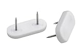 Metafranc Möbelgleiter 45 x 20 mm - Kunststoff - Mit Nagel - weiß - 4 Stück -...