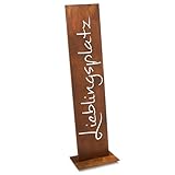 Rostikal Gartendeko Rost Lieblingsplatz Schild 71 cm Metall Garten Deko Wohnzimmer