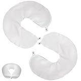 Prasacco 2 Stück U-Form Nackenrollenbezug, 30x30 cm Grauer Satin Nackenkissenbezug...