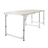 Toboli Campingtisch klappbar 180x60x70cm höhenverstellbar 54/61/70cm Klapptisch...
