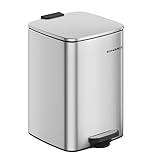 SONGMICS Mülleimer Küche, 20 Liter Abfalleimer, Tretmülleimer, Stahl, mit...