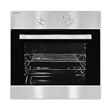 Exquisit Einbaubackofen, Backofen Einbaugerät Silber, 62 L Garraum, Einfache...