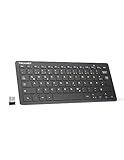 TECKNET Slim Kabellose Tastatur, Deutsches Layout, 78 Tasten Mini Wireless Tastatur mit...