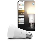 Philips Hue White E27 LED Glühbirne, 1100lm, warmweiß, dimmbar, steuerbar via App,...