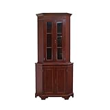 Eckschrank Eckvitrine Eckvitrinenschrank Mahagoni englischer Stil H: 200 cm -11571-
