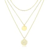LOLIAS Kette Gold Damen Layering Halskette Damen 18k Vergoldet Silber & Rosegold...