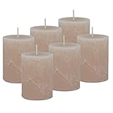 DecoLite: 6 x Rustik Stumpenkerzen 80/60 mm Safe Candle Selbstverlöschend....