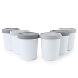 SveBake Eisbehälter für Speiseeis 180ml - 6er-Set mit Deckeln aus Silikon,...