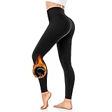 FuelMeFoot Thermo Leggings Damen Gefüttert Fleece High Waist Thermounterwäsche Warm Lang...