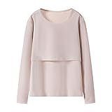 Damen Tops zum Stillen Shirts Umstandskleidung Doppellagig Schwangerschaft Tee Postpartum...