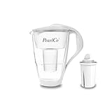 PearlCo Glas-Wasserfilter (weiß) mit 1 Classic Filterkartusche - Reduzierung...
