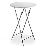 Casaria® Stehtisch Klappbar 110cm Hoch Rund Ø 60cm Outdoor Holz Stabil Garten...
