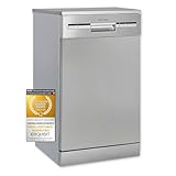 Exquisit Geschirrspüler GSP9109-030E silber | Geschirrspüler 45 cm unterbaufähig und...
