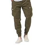 riou Fußball Hose Herren Kurz Herrenhose mit DREI Taschen, gewebte Cargohose,...