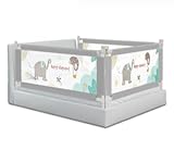 Bettgitter, 2X 200cm und 1x 180cm Bettschutzgitter für Kinder, Höhenverstellbar von...