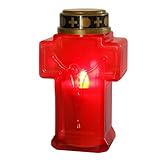 Zuasdvnk Rote flammenlose Kerzen Licht | Flackereffekt Grabkerze mit Flackereffekt für...