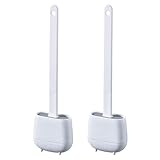 WE 2 x WC-Bürste aus TPR und thermoplastischem Gummi, Weiß