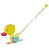 Bieco Schiebespielzeug Holz Ente | Schiebetiere ab 1 Jahr | Enten Lauftier Holz...