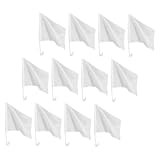 DIYEAH 12 Stück 12 teiliges weißes Blanko Handfahnen Set mit Fahnenstab DIY Auto...