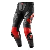 REBELHORN Inferno Motorradhose Herren | Leder | Knie, Hüft und Steißbein Protektoren...