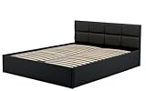Mebligo - Polsterbett Kunstleder 180x200 mit Bettkasten, Bettgestell, Doppelbett...