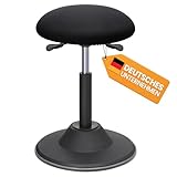 SONGMICS Höhenverstellbarer Bürohocker, ergonomischer Arbeitshocker, um 360° drehbarer...
