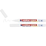edding 4085 Kreidemarker - weiß - 2 Kreidestifte - Rundspitze 1-2 mm - dünner...