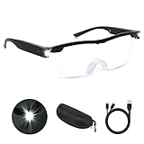 NZQXJXZ Lupenbrille mit Licht, 200% Leselupe mit Licht für Senioren, USB...