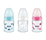 NUK First Choice+ Glas-Babyflasche mit Temperature Control, kiefergerechter...