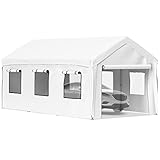 VEVOR Zeltgarage Carport 3x6m Garagenzelt 3-lagiges PE-Gewebe Stahlrahmen...