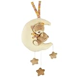 Fehn 160185 Spieluhr Teddy im Mond/Aufzieh-Spieluhr mit waschbarem Spielwerk -...