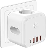 Steckdosenwürfel ohne Kabel, Mehrfachsteckdose mit USB C Würfel Steckdose,3680W...