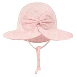 INSPUTOL Baby-Sonnenhut für Mädchen, Baumwoll-Fischerhut mit Blumenstickerei und...