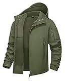 KEFITEVD Angeljacke Herren Winter Viele Taschen Wasserdicht Softshelljacke...