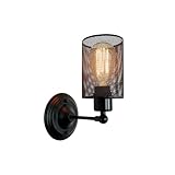Retro Industrielle Wandleuchte, Metallgitter Lampe, E27 Fassung 1 flammig Max 40W, 26 cm...