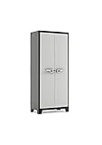 Keter Titan Kunststoffschrank, hoch, schwarz/grau, 80 x 44 x 182 cm, inkl. 4 Einlegeböden...