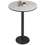 Runder Cocktail-Bartisch aus gesintertem Stein, 59,9 cm, Metallgestell aus Eisen, hoher...